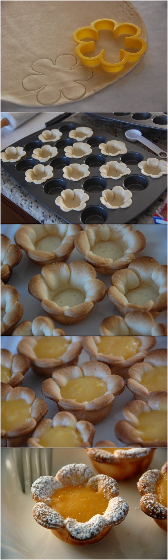 Flower shaped Mini Lemon Curd Tarts